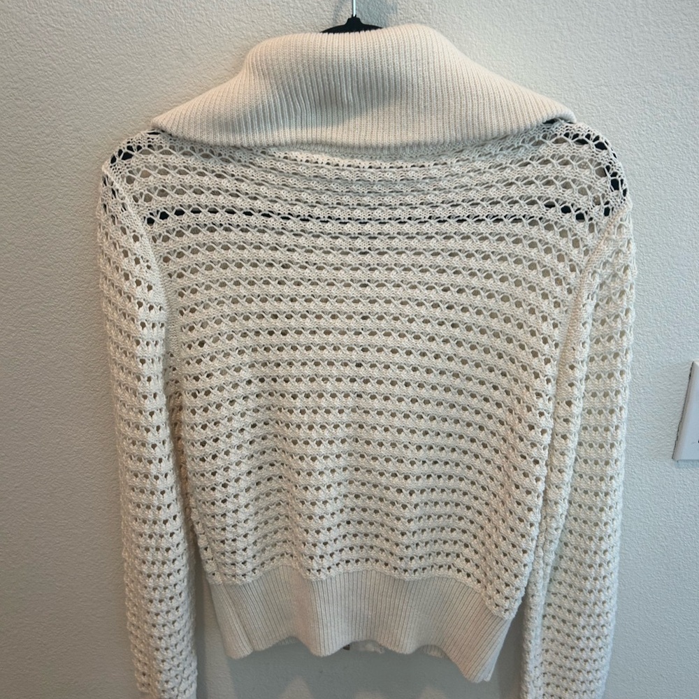 Varley Eloise Cream Knit Zip-Up Sweater - Picture 4 of 6